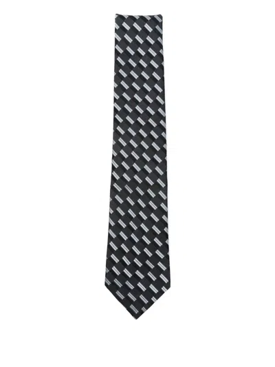 EMPORIO ARMANI GEOMETRIC-PATTERN SILK TIE