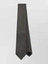 Emporio Armani Geometric Pattern Slim Pointed Tip Tie In Gray