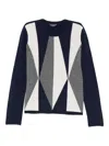 Emporio Armani Geometric-pattern Sweater In Blue