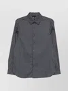 Emporio Armani Geometric Print Cotton Shirt With Button-down Collar In Multi