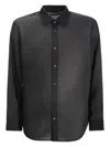 Emporio Armani Geometric-print Long-sleeve Shirt In Black