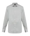 Emporio Armani Geometric-print Shirt In Gray