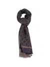 Emporio Armani Rectangular Geometric Pattern Viscose-blend Scarf In Yellow