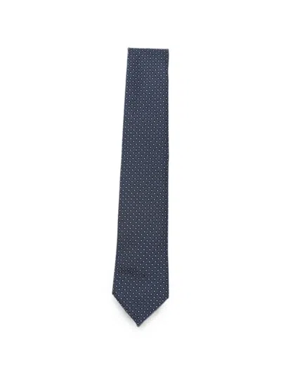 Emporio Armani Geometric-pattern Silk Tie In Multi