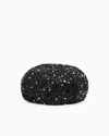 Emporio Armani Georgette Beret With Beads And Sequins In Black