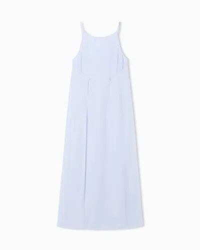 Emporio Armani Georgette Dress With A Fluid Line In Purple