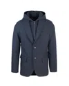 Emporio Armani Giacca Blu Con Pettorina E Cappuccio In 0920