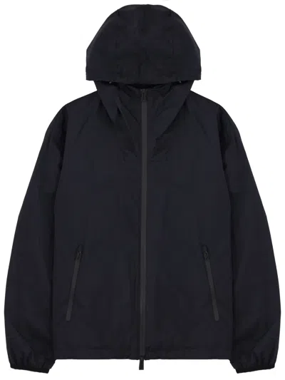 Emporio Armani Hooded Jacket Long Sleeves Side Pockets In Blue