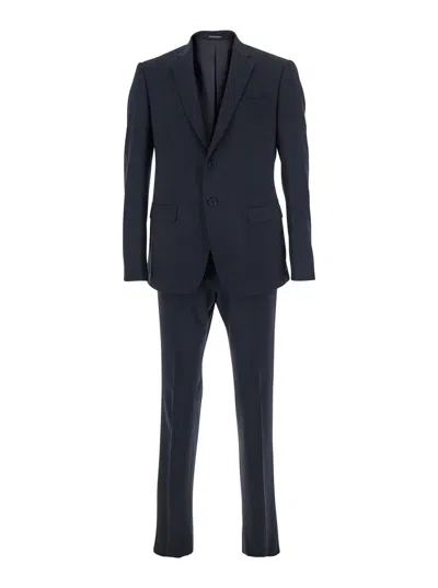 Emporio Armani Giacca Monopetto Pantalone Ventre Piatto In Black