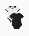 Emporio Armani Gift Set Of Two Bodysuits With All-over Op-art Eagle In Blue