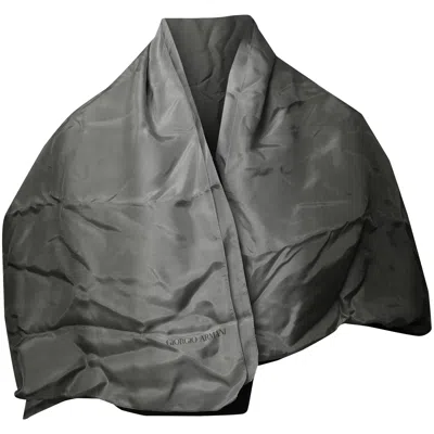 Emporio Armani Giorgio Armani Ombré Scarf In Grey Silk