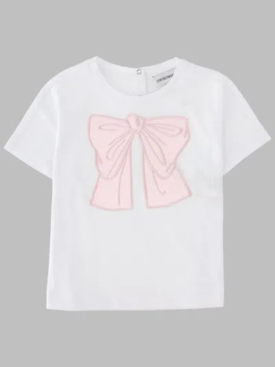 Emporio Armani Girls 100% Cotton Mini T-shirt In White