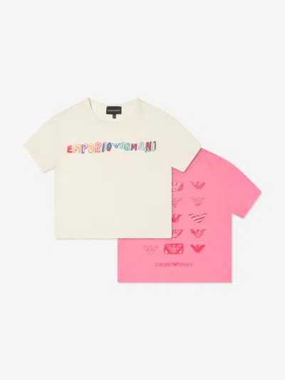 Emporio Armani Kids' Girls 2 Pack T-shirt Set In Multicoloured