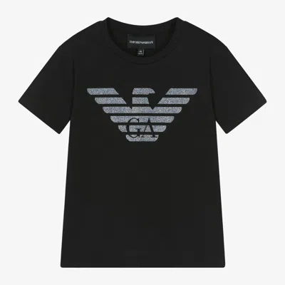 Emporio Armani Babies' Girls Black Cotton Eagle Logo T-shirt