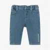 Emporio Armani Girls Blue Denim Jeans In Blue
