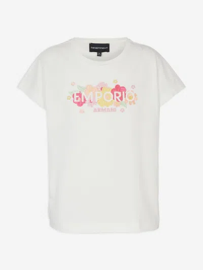 Emporio Armani Kids' Girls Flower Logo T-shirt