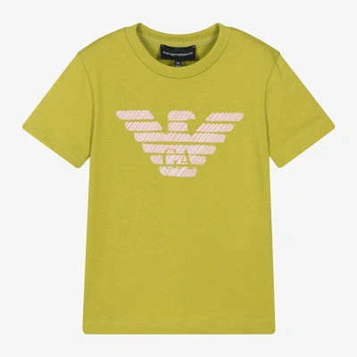 Emporio Armani Kids' Girls Green Organic Cotton Eagle T-shirt
