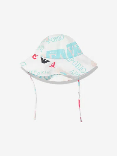 Emporio Armani Kids' Girls Logo Hat In White