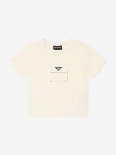 Emporio Armani Kids' Girls Logo Pocket T-shirt In White