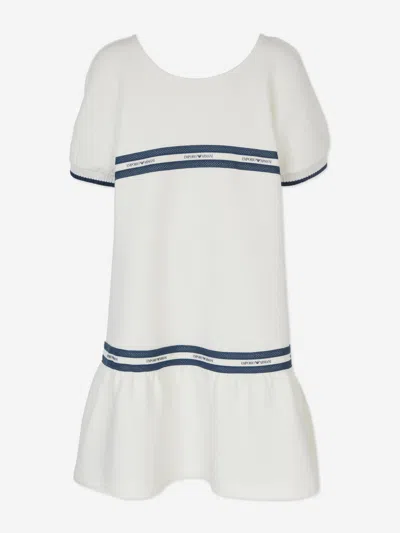 Emporio Armani Kids' Girls Logo Tape Dress In White