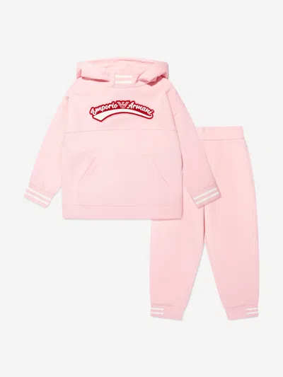 Emporio Armani Kids' Girls Logo Tracksuit In Pink