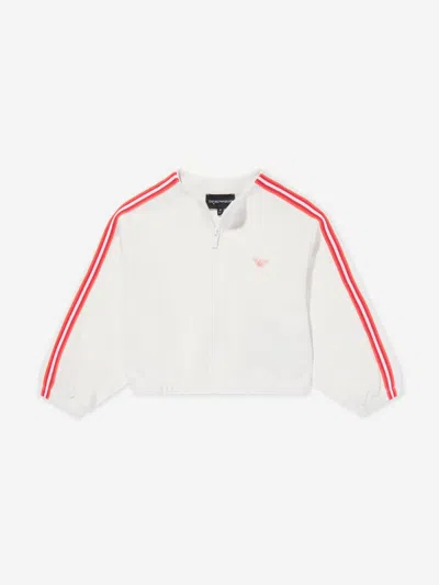 Emporio Armani Kids'  Girls Logo Zip Up Top In White