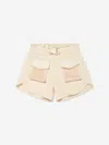 Shop Emporio Armani Girls Pocket Shorts In Beige