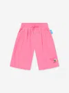 Emporio Armani X The Smurfs Logo-appliqué Cotton Shorts In Pink