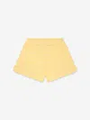 Emporio Armani Girls Striped Logo Shorts In Yellow