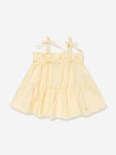 Emporio Armani Babies' Girls Striped Sun Top In Yellow