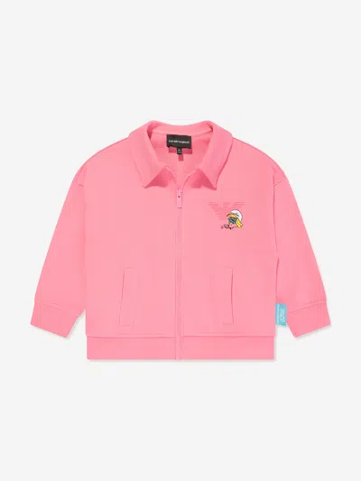 Emporio Armani Kids' Girls Zip Up Top In Pink