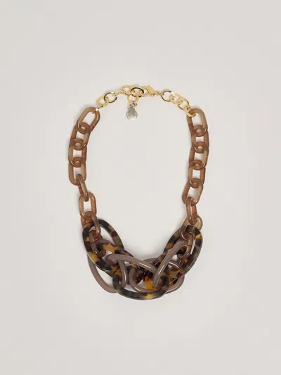 Emporio Armani Girocollo Catena Elementi Sovrapposti Necklace In Beige
