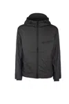 Emporio Armani Hooded Jackets With Long Sleeves And Side Pockets In Verdemilitare