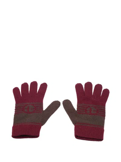 Pre-owned Emporio Armani Gloves Burgundy Acrylic And Wool In Red