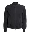 Emporio Armani Goat Suede Blouson Jacket In Black