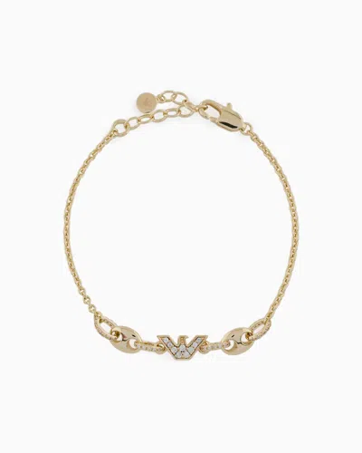Emporio Armani Gold-tone Brass Station Bracelet In Multicoloured