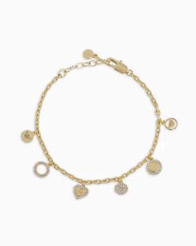 Emporio Armani Gold-tone Brass Station Bracelet In Multicoloured