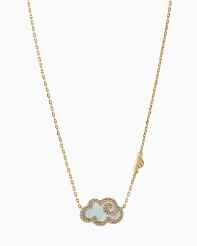 Emporio Armani Gold-tone Brass Station Necklace In Multicoloured