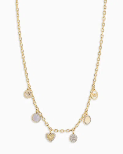 Emporio Armani Gold-tone Brass Station Necklace In Multicoloured