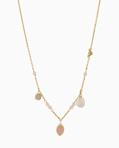 Emporio Armani Gold-tone Brass Station Necklace In Multicoloured