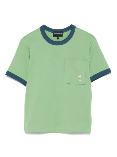 Emporio Armani Kids' 'golf Club' Print T-shirt In Green