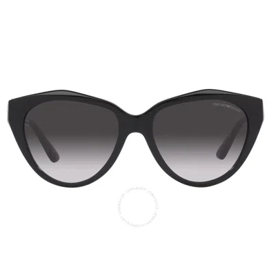 Emporio Armani Gradient Gray Cat Eye Ladies Sunglasses Ea4178 58758g 54 In Black