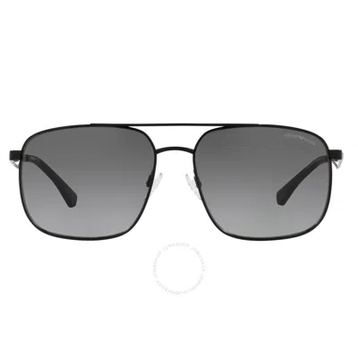Emporio Armani Gradient Gray Navigator Men's Sunglasses Ea2106 30018g 58