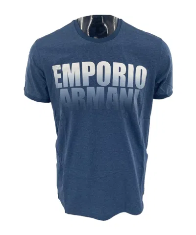 Emporio Armani Gradient Logo T-shirt In Blue