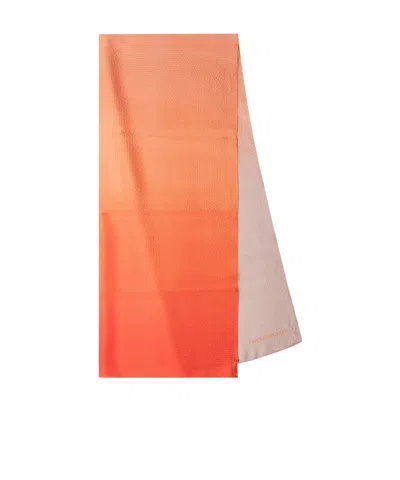 Emporio Armani Gradient Pattern Scarf In Orange