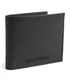 Emporio Armani Grained Calfskin Bifold Wallet In Brown