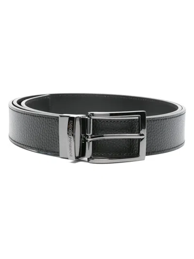 EMPORIO ARMANI GRAINED LEATHER BELT
