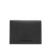 Emporio Armani Grained Leather Bi-fold Wallet In Black