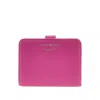 Emporio Armani Grained Leather Bi-fold Wallet In Purple