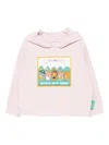 Emporio Armani Graphic-appliqué Cotton Hoodie In Pink